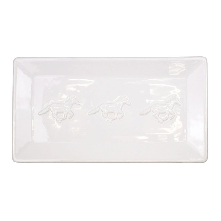 Horse Embossed Rectangle Platter - A Taste of Kentucky