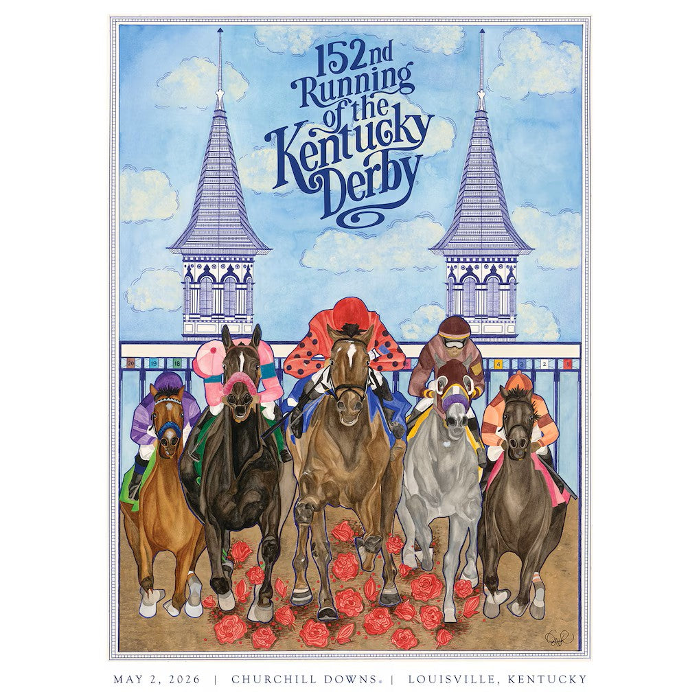Full view of the 152nd Kentucky Derby "Art of the Derby" poster by artist Grayson Reynolds.