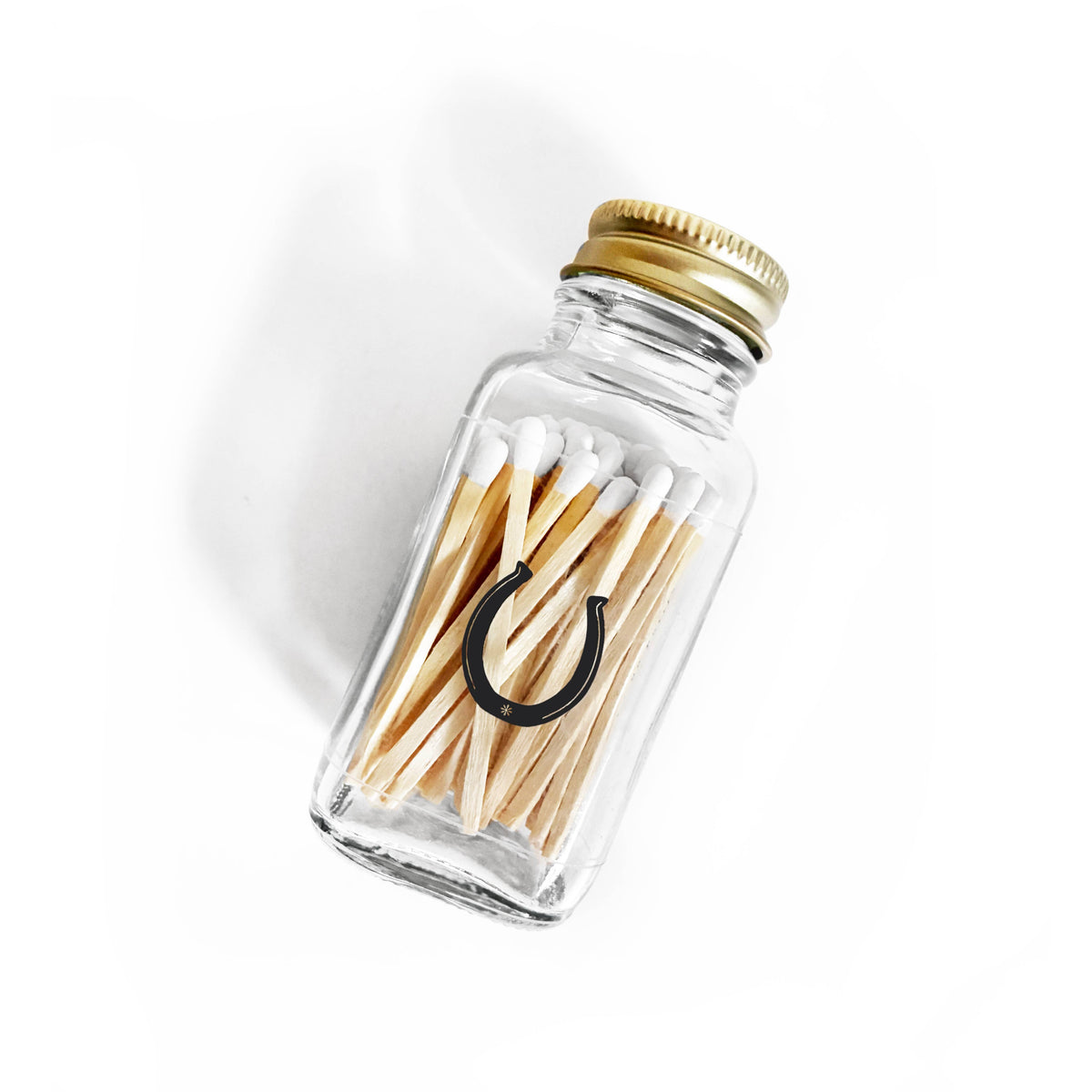 Lucky Horseshoe 2" White Match Jar | Western Match Holder - A Taste of Kentucky