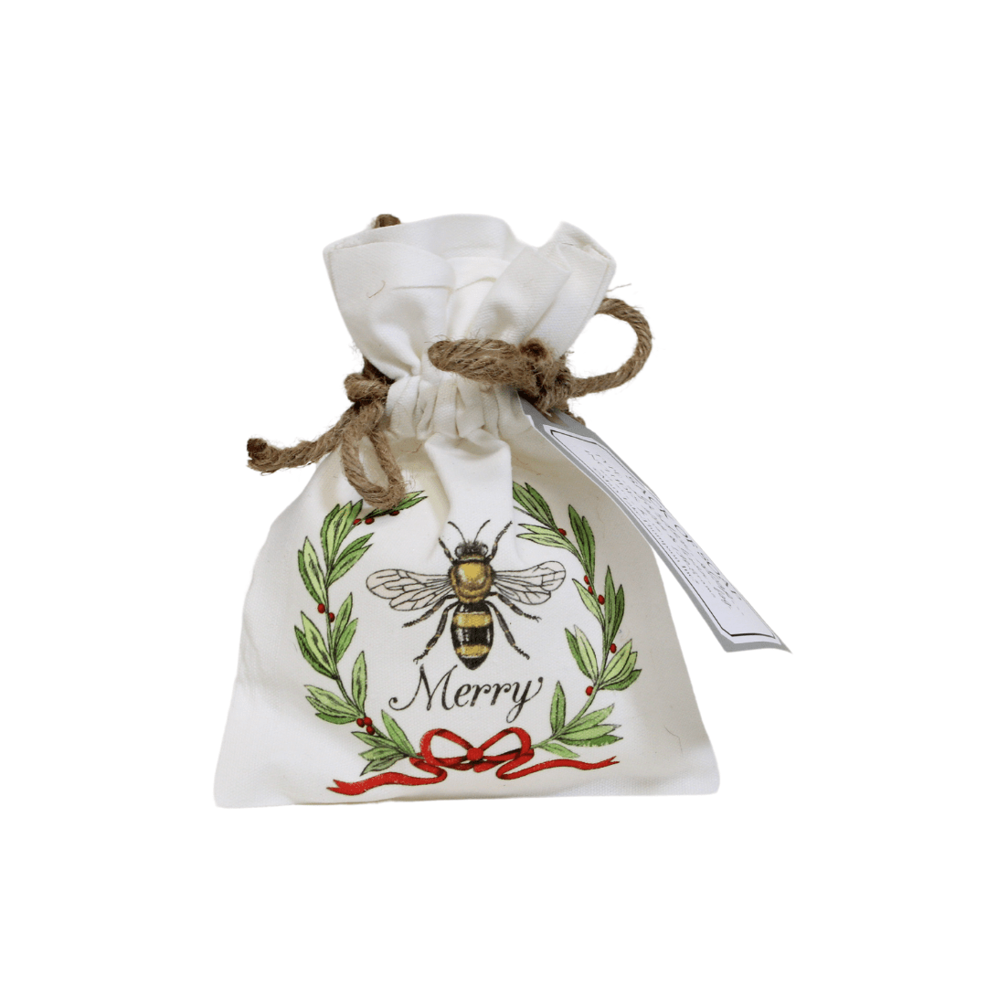 "Bee Merry" Luxury Floral Soap in Linen Gift Bag - 6oz - A Taste of Kentucky