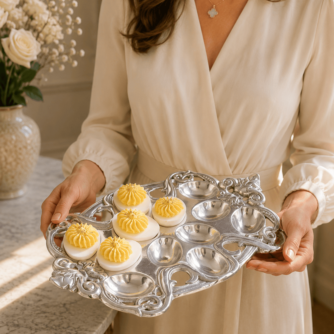 Fleur-De-Lis Deviled Egg Holder - A Taste of Kentucky