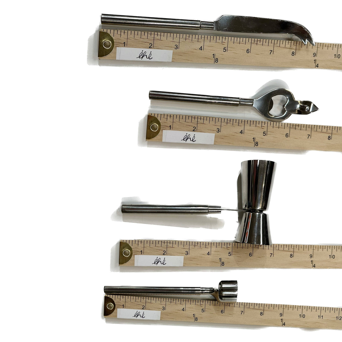 Polished Alu&Wood Bar Tools S/6