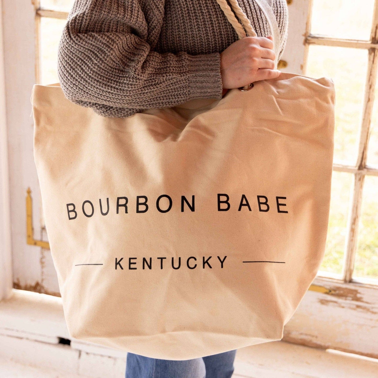 Bourbon Babe Oversized Tote Bag - A Taste of Kentucky