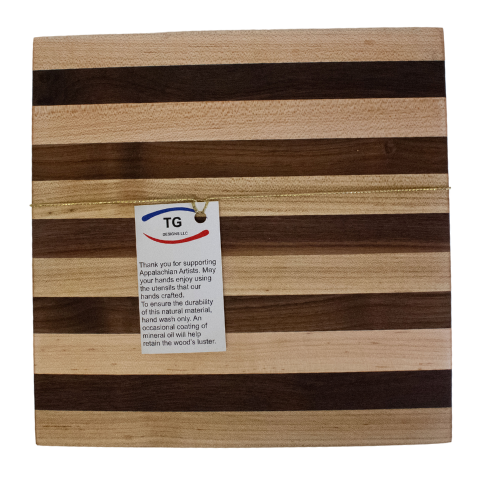 Appalachian Mountain Crafts Handcrafted Striped Wood Cutting Board - A Taste of Kentucky