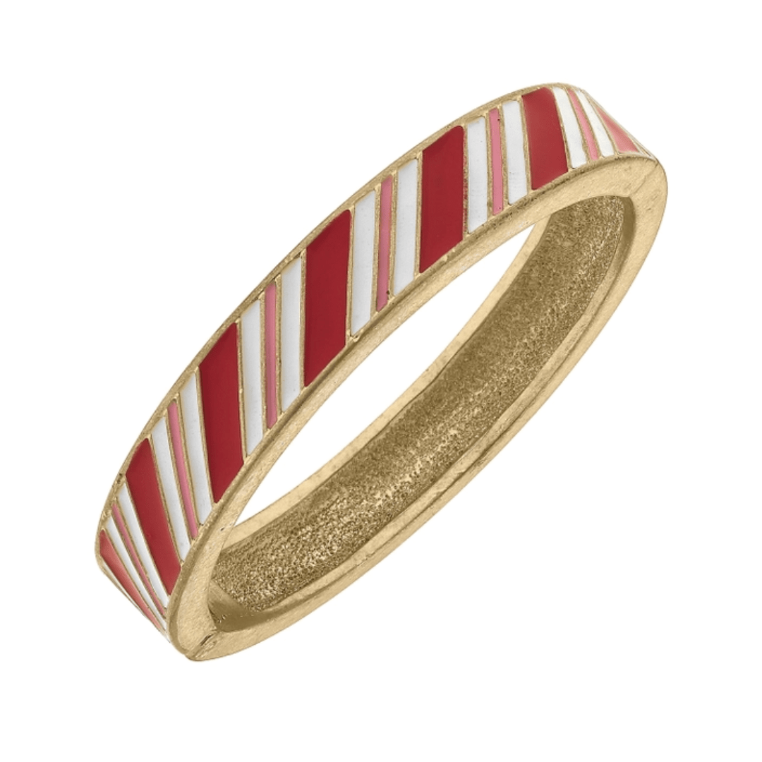 Candy Cane Lane Enamel Hinge Bangle - A Taste of Kentucky