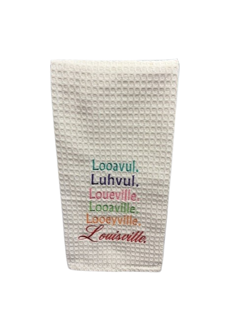 Louisville Embroidered Tea Towel