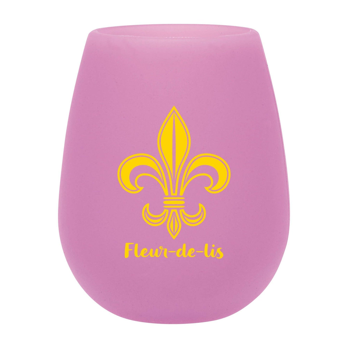 4-Piece Fleur-de-lis 12 oz. Silicone Stemless Wine Glass - A Taste of Kentucky