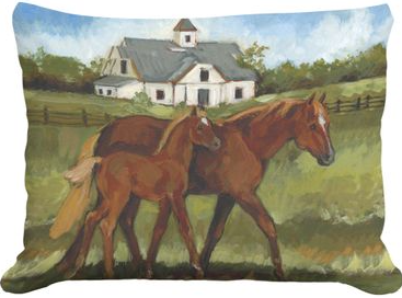 Brown Horses Pillow 13x18 - A Taste of Kentucky