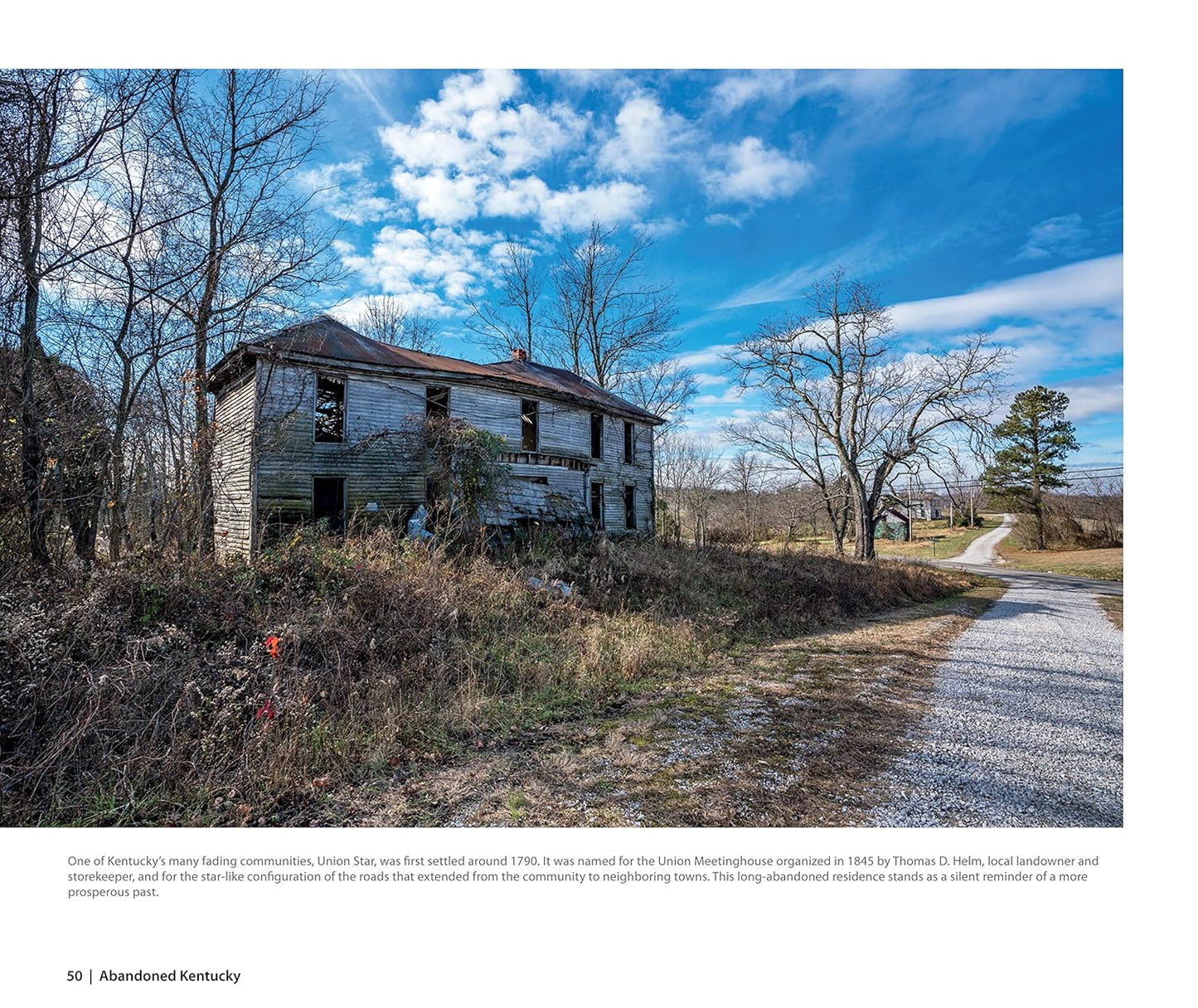 A detailed close-up of a photograph from the "Abandoned Kentucky" book, highlighting the textures of a forgotten place.