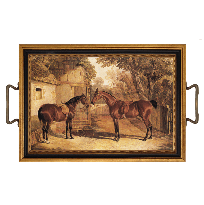 Antiqued Saddled Horse Tray - A Taste of Kentucky