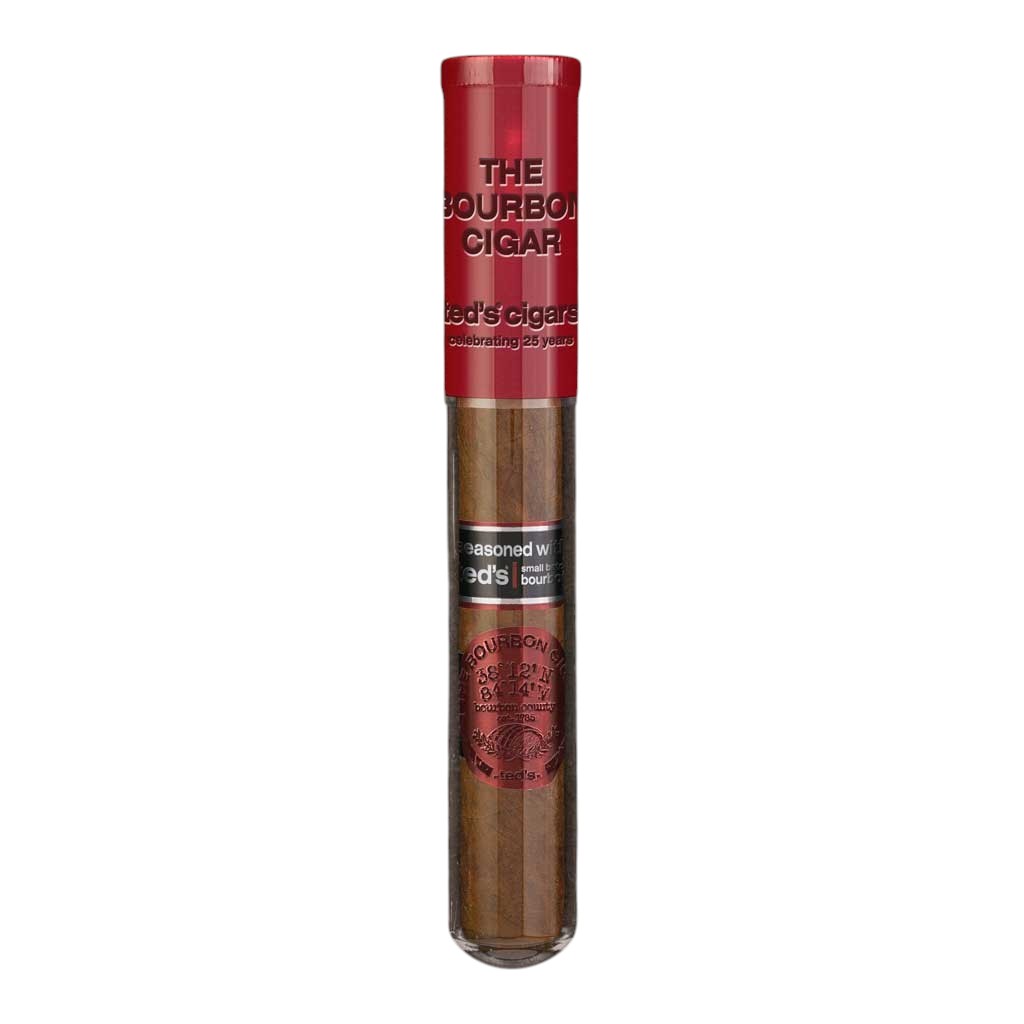 Bourbon Cigar with red packaging on a white background
