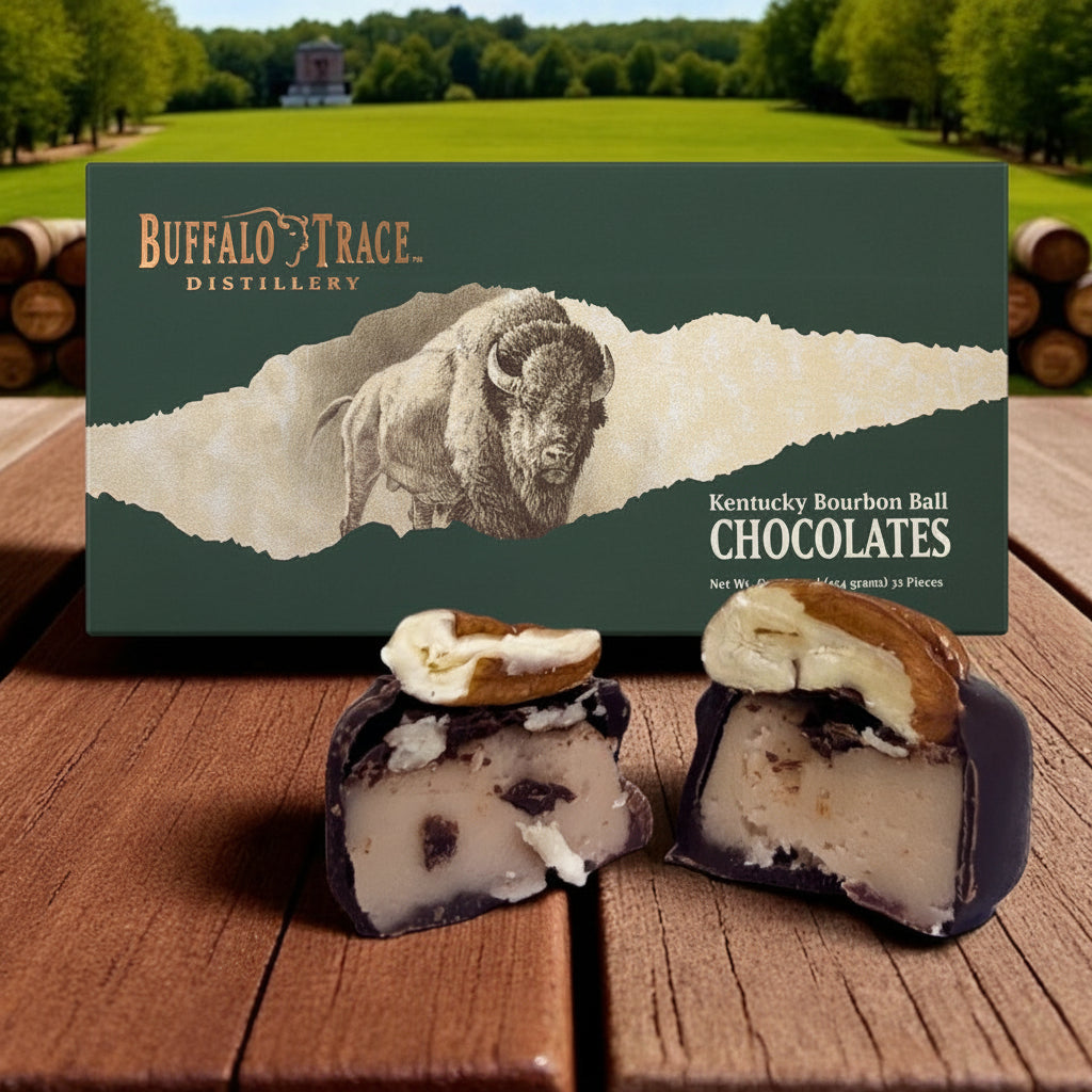 Buffalo Trace Kentucky Bourbon Balls | Premium Dark Chocolate & Pecan Confections - A Taste of Kentucky