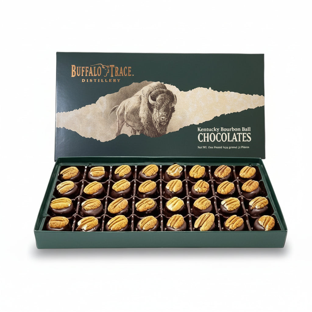 Buffalo Trace Kentucky Bourbon Balls | Premium Dark Chocolate & Pecan Confections - A Taste of Kentucky