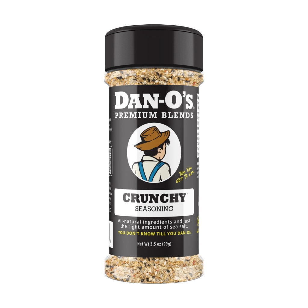 Dan-O's Crunchy seasoning container on a white background