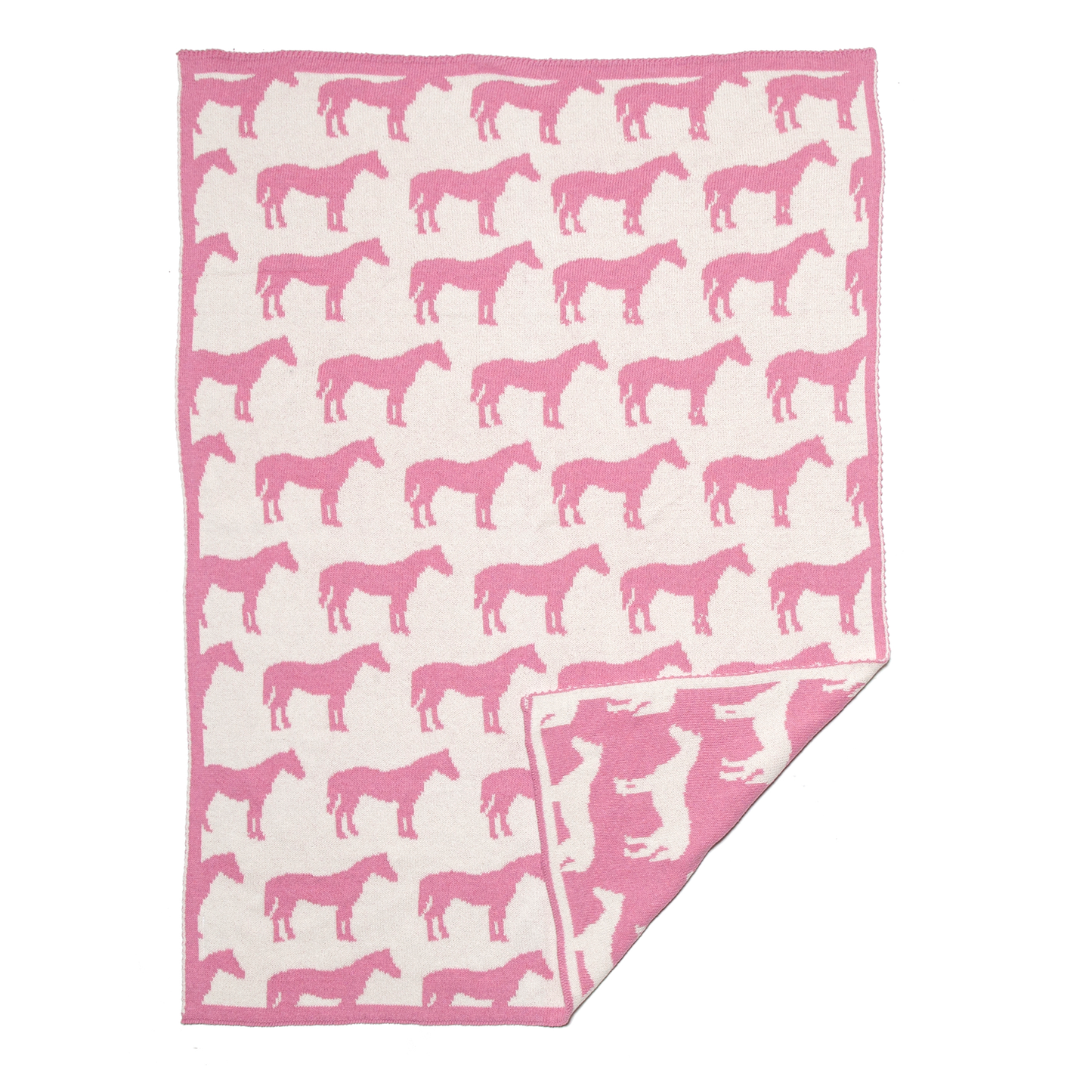 Baby Reversible Cotton Knit Blanket - Pony - A Taste of Kentucky