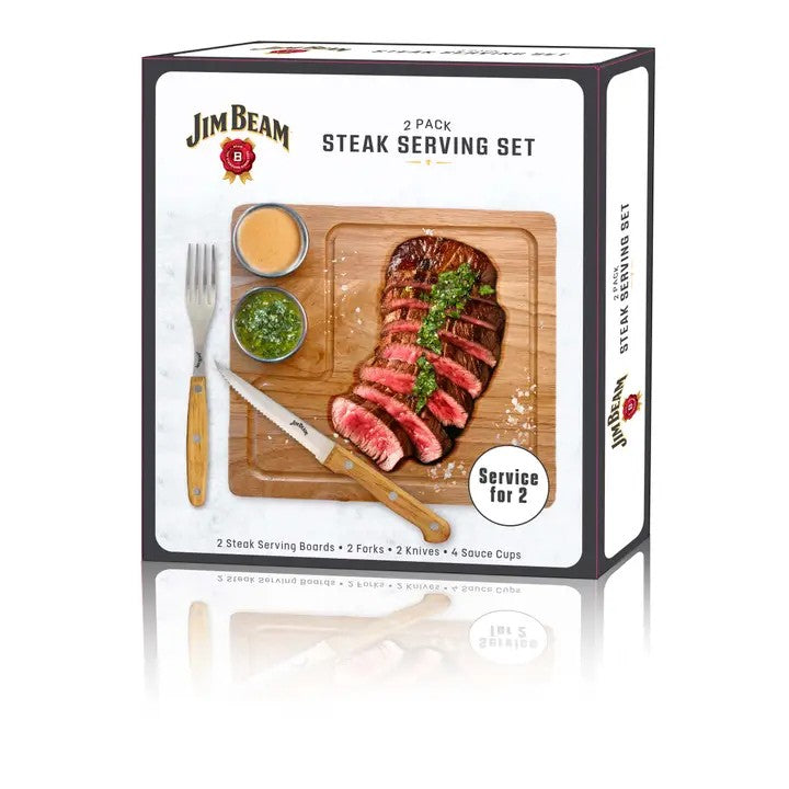 Jim Beam 2-Pack Steak Serving Set – Service for 2 | A Taste of
