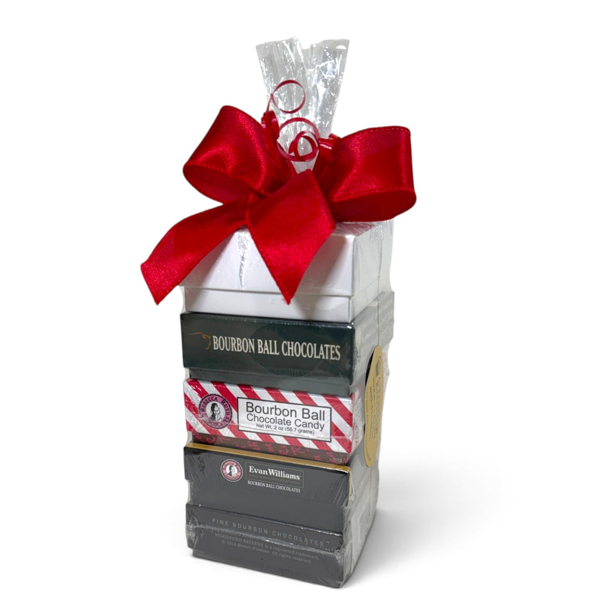 Mini Bourbon Ball Flight | Kentucky Bourbon Ball Sampler Gift Tower with Rebecca Ruth, Woodford Reserve & More - A Taste of Kentucky