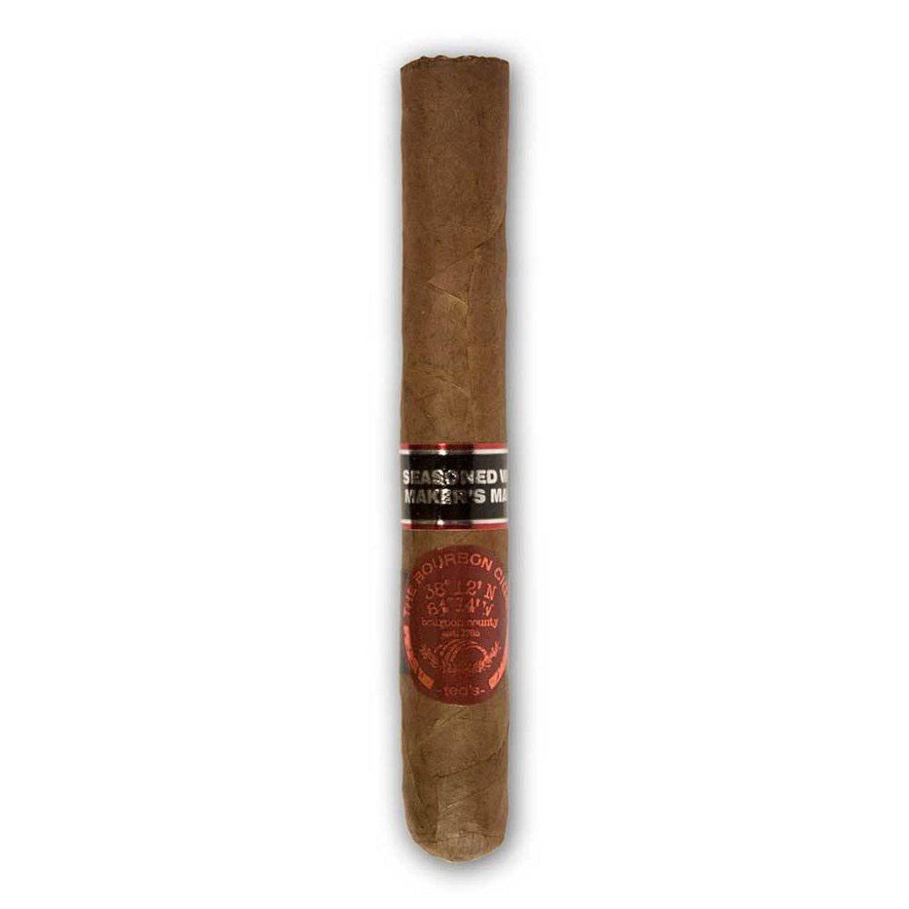 Cigar with a red band on a white background