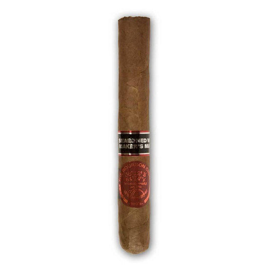 Cigar with a red band on a white background