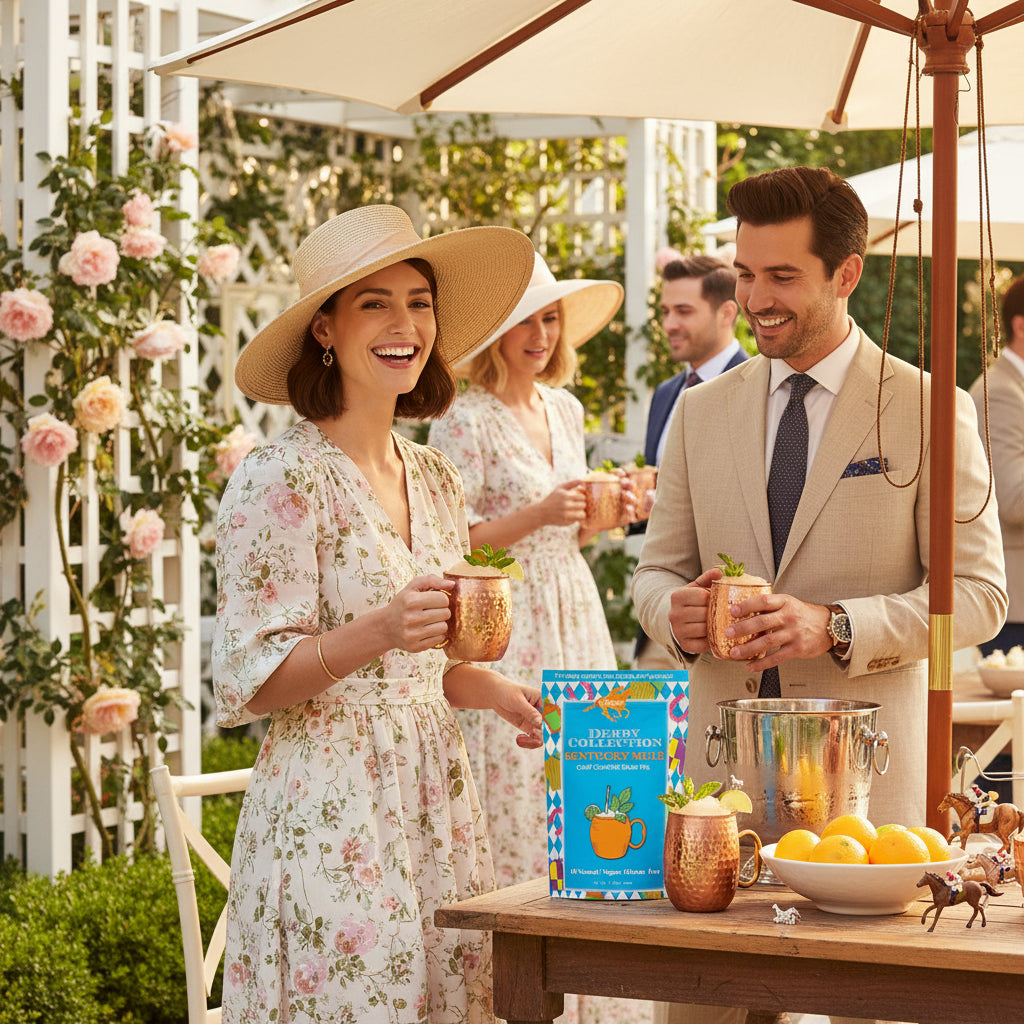 A frosty Kentucky Mule frozen cocktail served in a traditional copper mug with a lime wedge.
