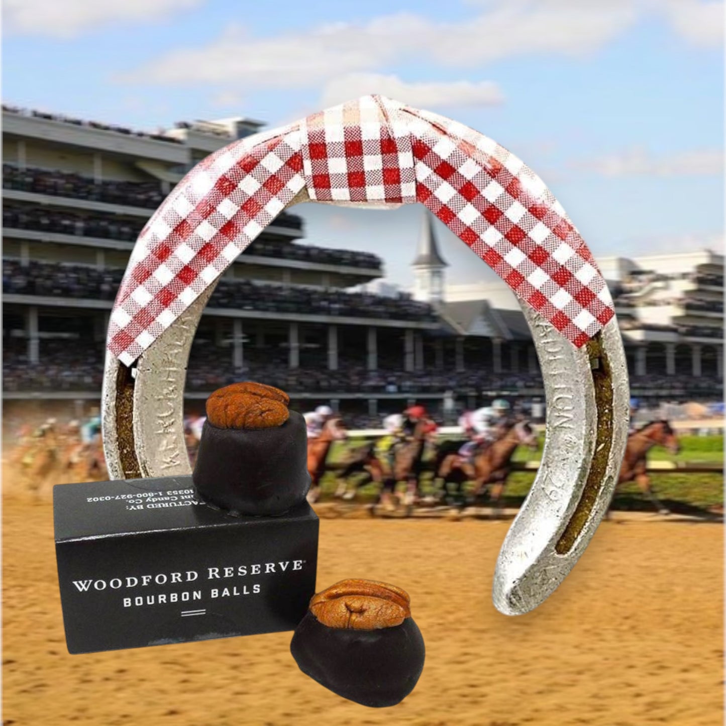 Kicked Up Horseshoe with Woodford Reserve Bourbon Balls – Churchill Downs Collectible - A Taste of Kentucky