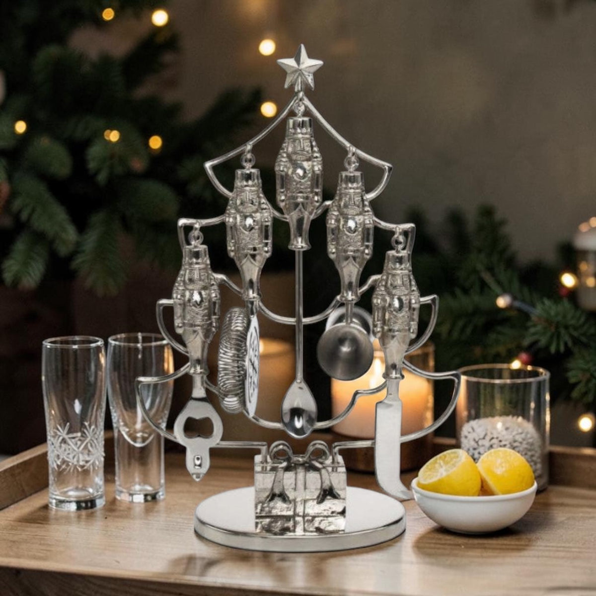 6 Piece Holiday Nutcracker Bar Tools Set - Christmas Decor - A Taste of Kentucky