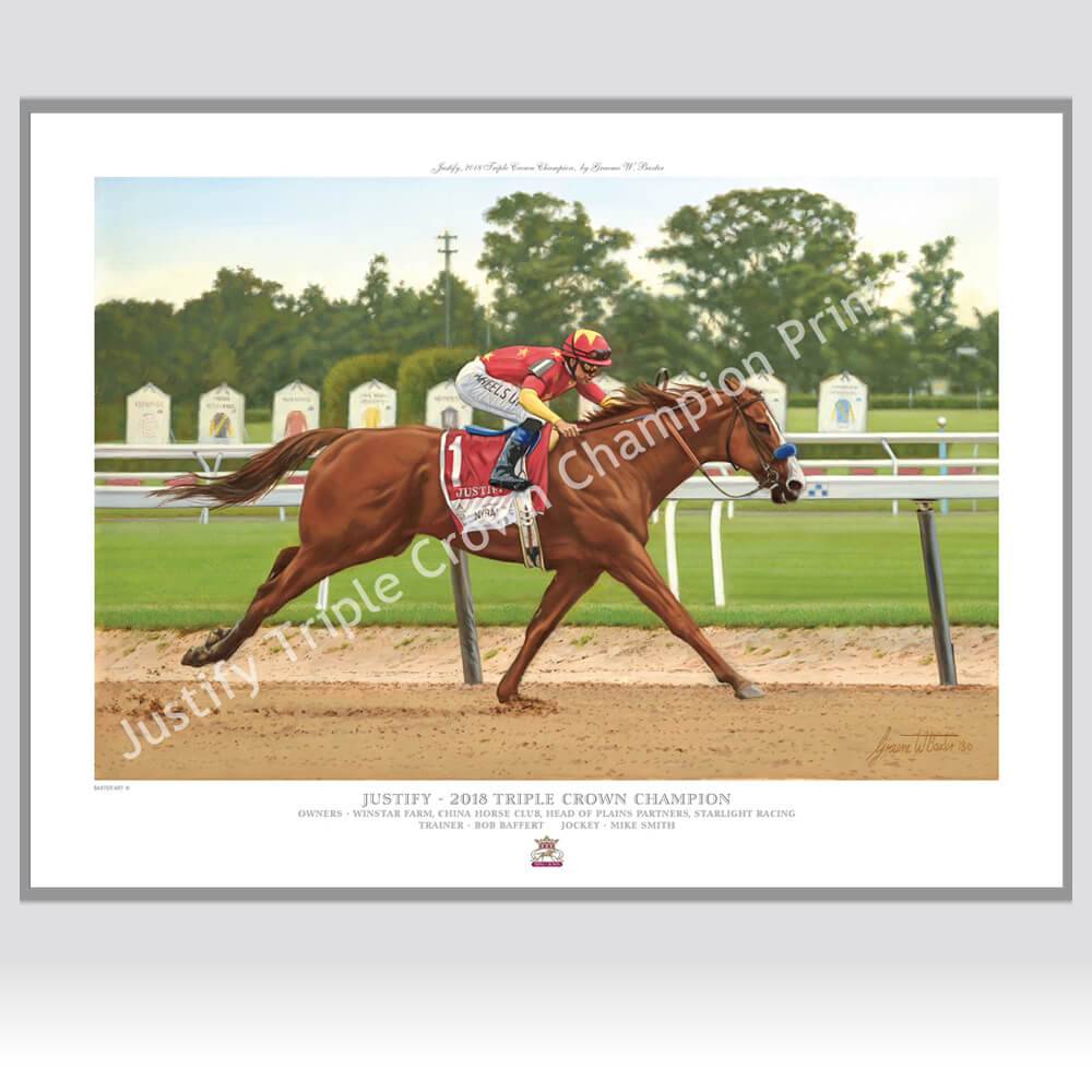 The Justify Triple Crown Open Edition Print (16''x20'') - A Taste of Kentucky