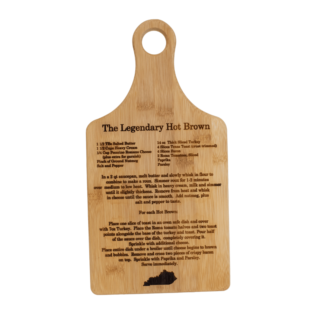 The Legendary Hot Brown Recipe Bamboo Cutting Board - A Taste of Kentucky