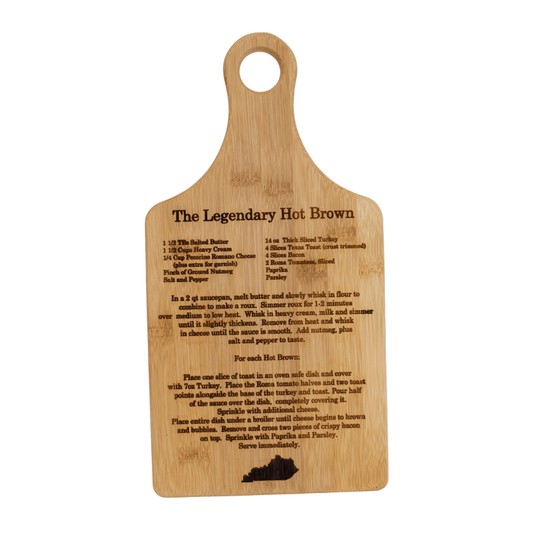 The Legendary Hot Brown Recipe Bamboo Cutting Board - A Taste of Kentucky