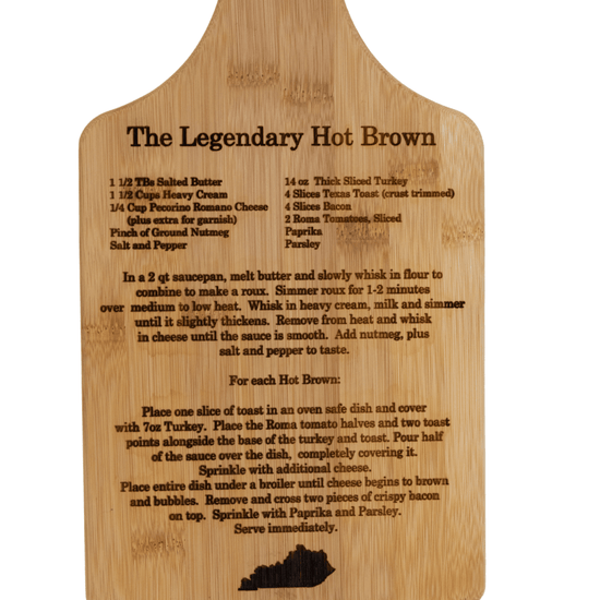 The Legendary Hot Brown Recipe Bamboo Cutting Board - A Taste of Kentucky