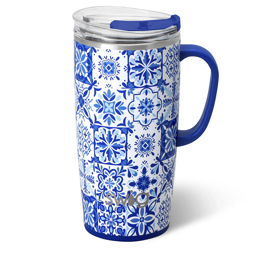Swig Life Indigo Tiles | Leakproof Travel Mug - A Taste of Kentucky