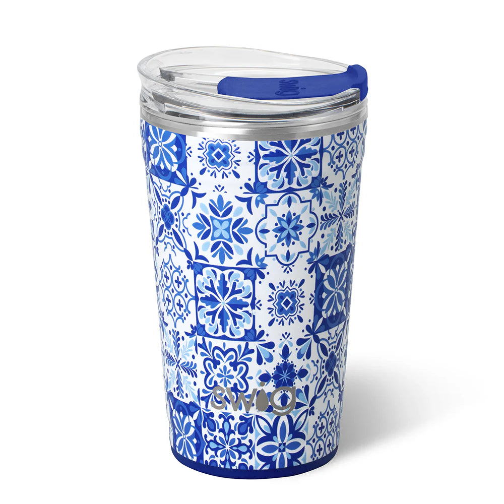 Swig Life Indigo Tiles | Leakproof Travel Mug - A Taste of Kentucky