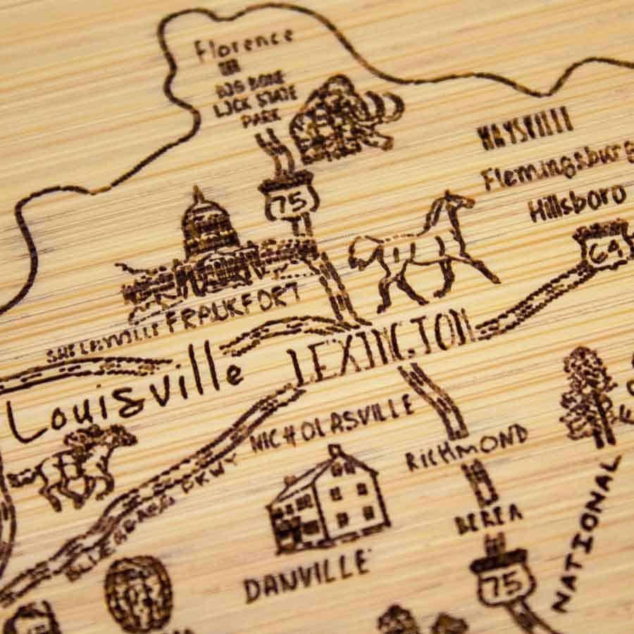 Totally Bamboo A Slice of Life Serving & Cutting Board - A Taste of Kentucky