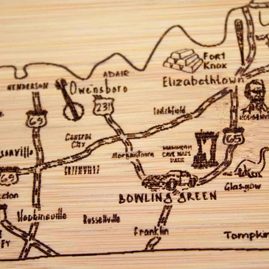 Totally Bamboo A Slice of Life Serving & Cutting Board - A Taste of Kentucky