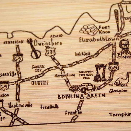 Totally Bamboo A Slice of Life Serving & Cutting Board - A Taste of Kentucky