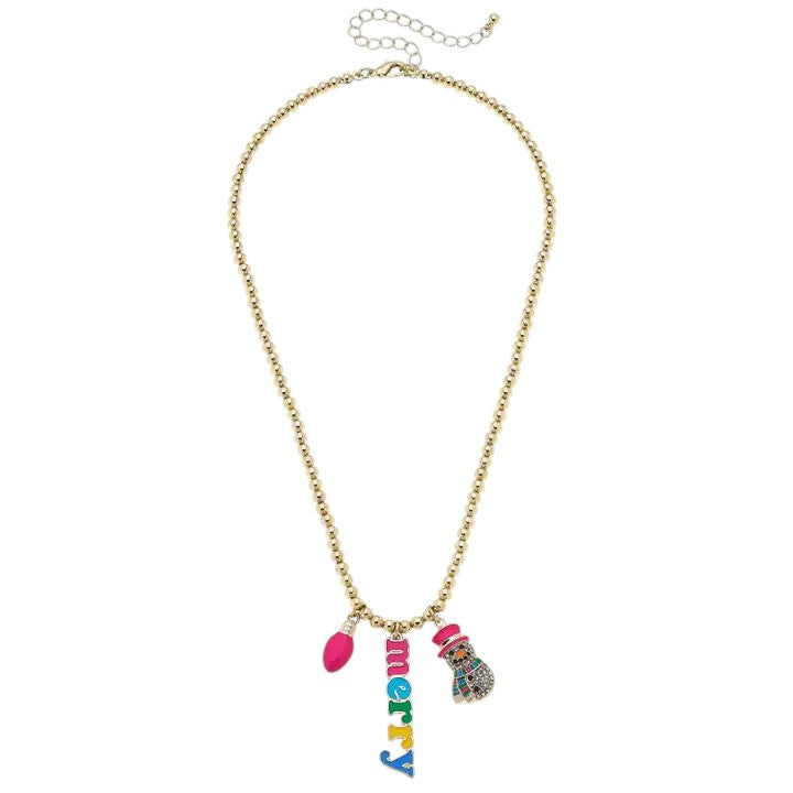 A classic, shiny 18K gold-plated ball bead necklace on a white background.