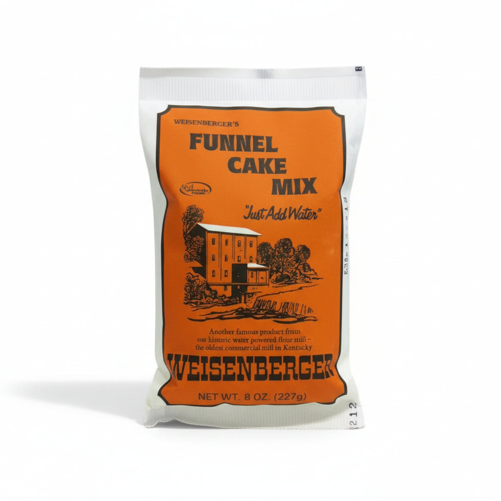 The 8oz package of Weisenberger Funnel Cake Mix.