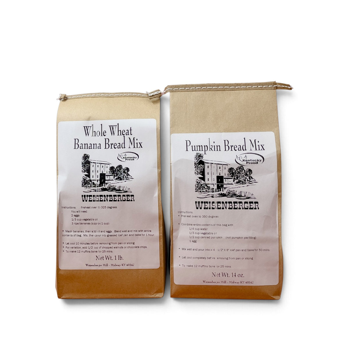 Weisenberger Seasonal Bread Mixes | Pumpkin & Banana Quick Bread Mix from a Historic Kentucky Mill (Choose Your Flavor)