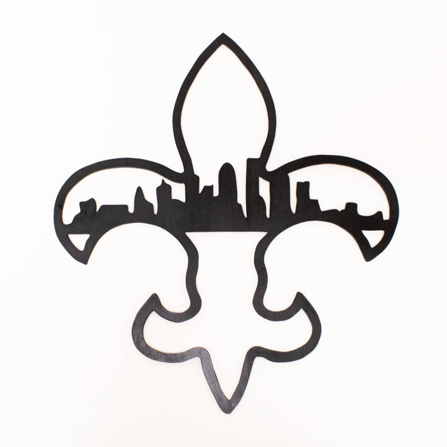 Wooden Fleur de Lis - Louisville Skyline - A Taste of Kentucky