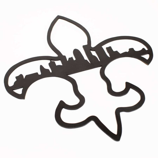 Wooden Fleur de Lis - Louisville Skyline - A Taste of Kentucky