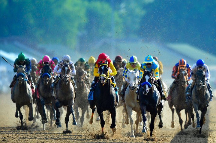 Horses & Jockeys running the Kentucky Derby