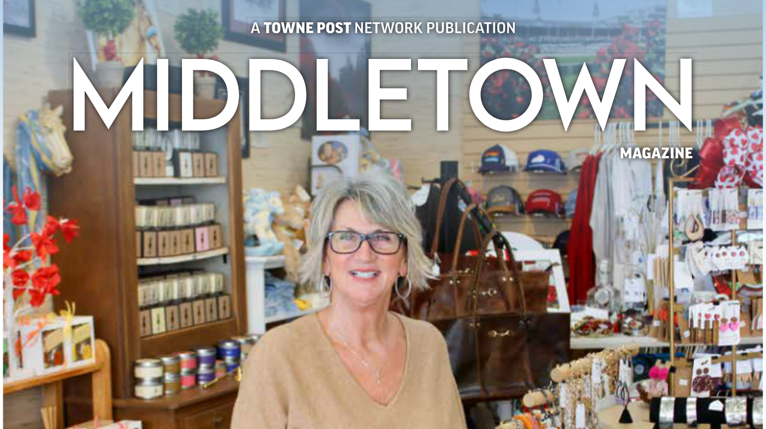 Karen Taylor, the owner of A Taste of Kentucky, featured on the cover of Middletown magazine.