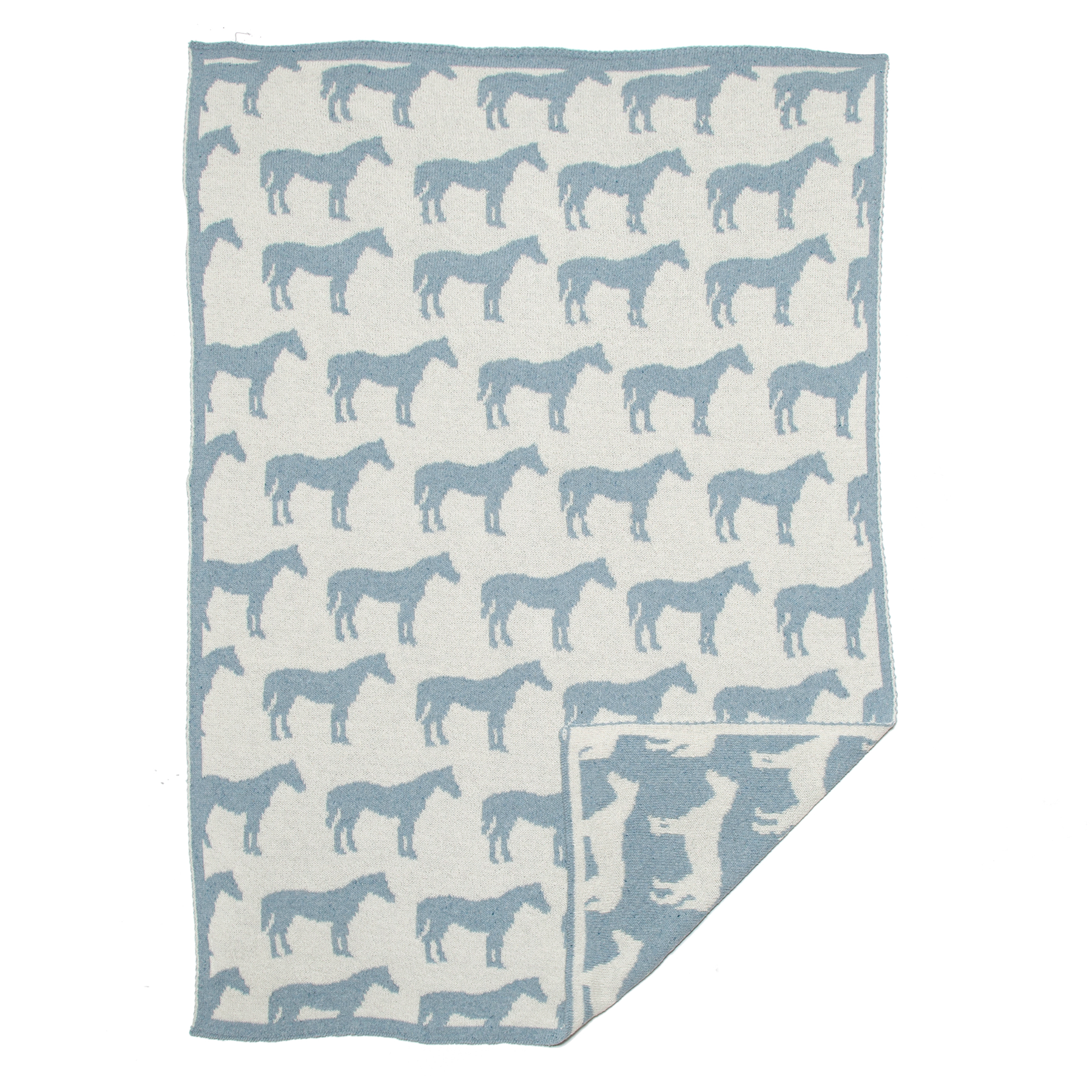 Baby Reversible Cotton Knit Blanket - Pony - A Taste of Kentucky