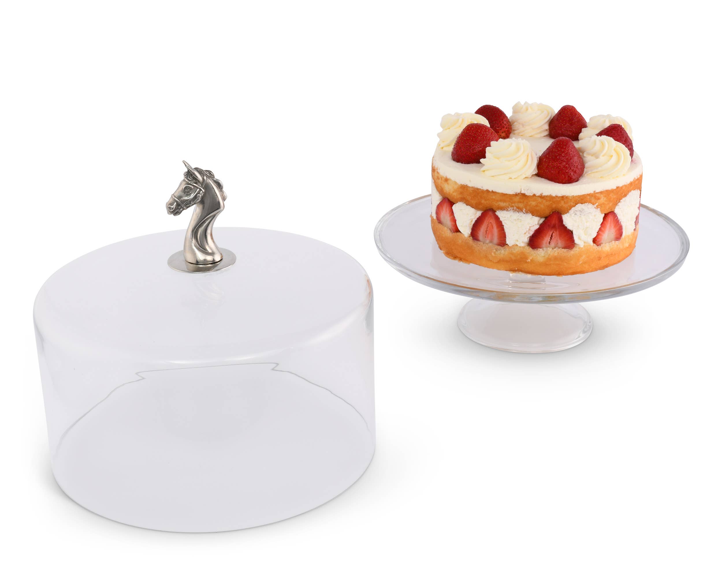 Horse Glass Covered Cake / Dessert Stand - A Taste of Kentucky