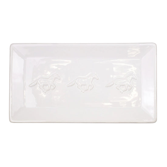Horse Embossed Rectangle Platter - A Taste of Kentucky