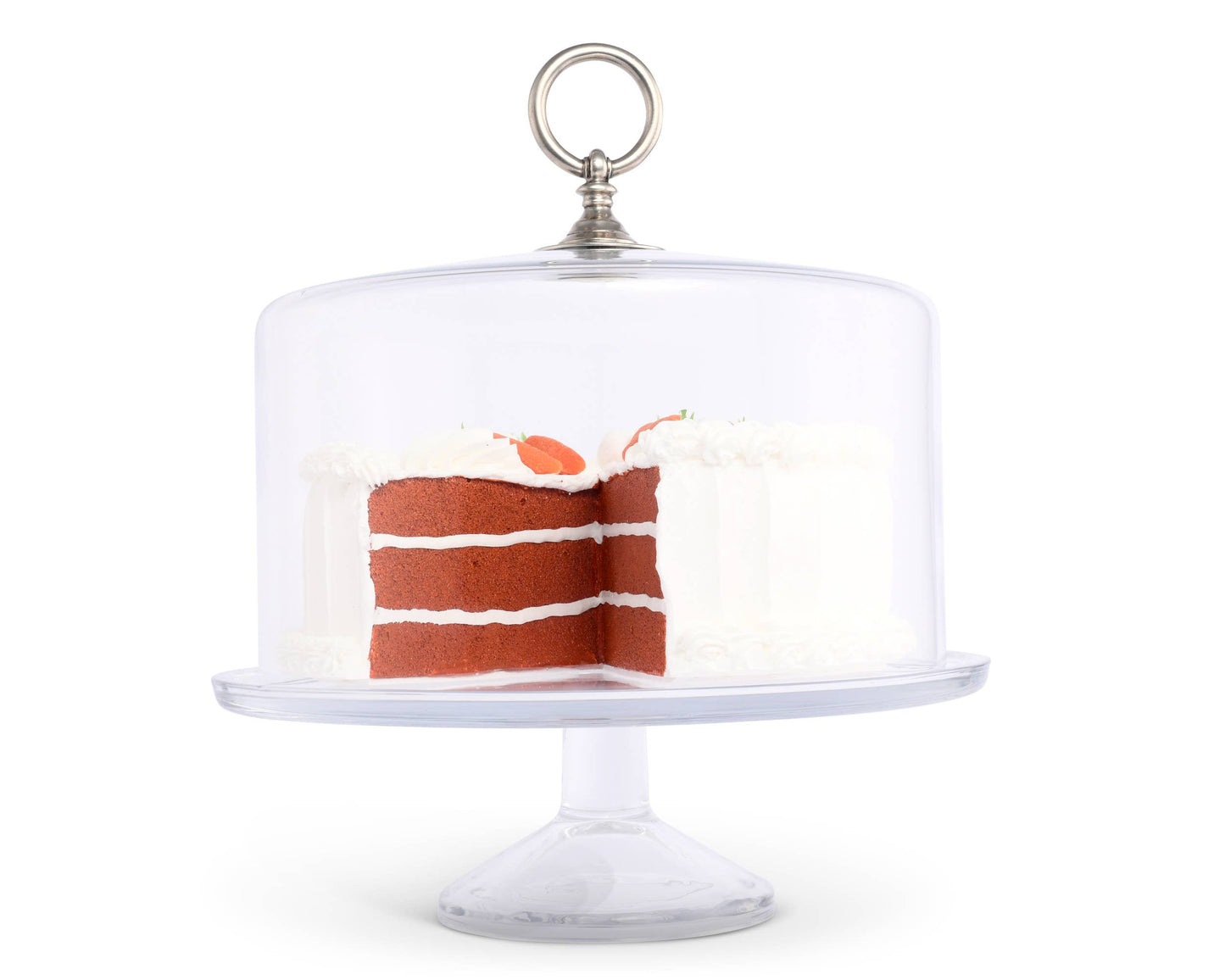 Classic Pewter Ring Glass Covered Cake / Dessert Stand - A Taste of Kentucky