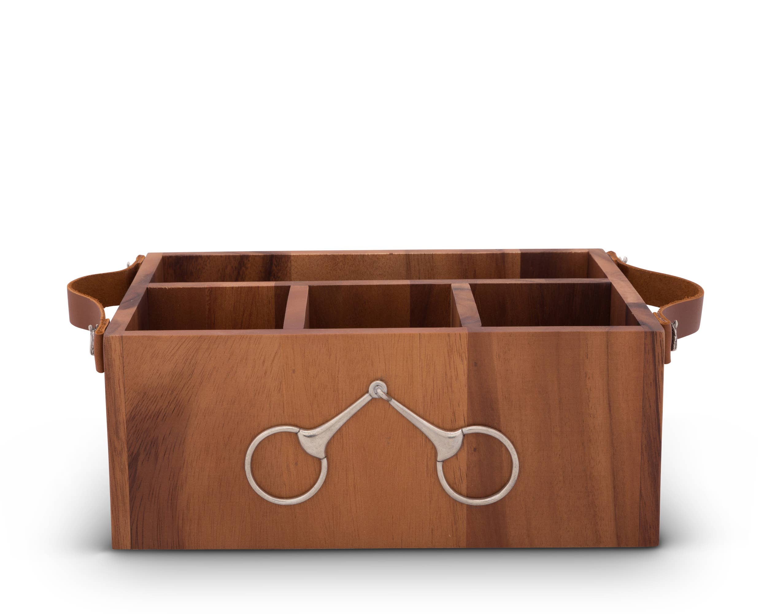 Horse Bits Leather Handles Flatware Caddy - A Taste of Kentucky