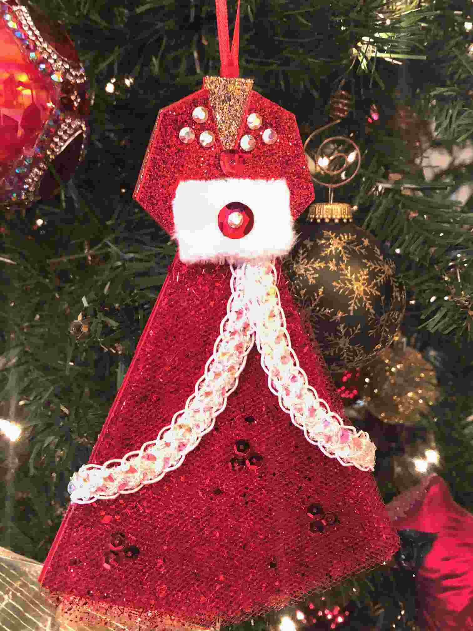 Heather French Henry Christmas Ornaments - red dress