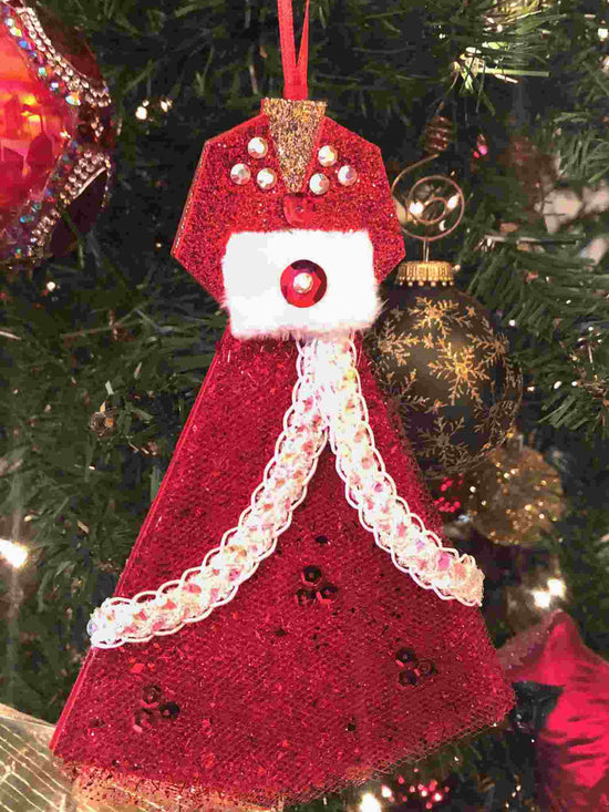 Heather French Henry Christmas Ornaments - red dress
