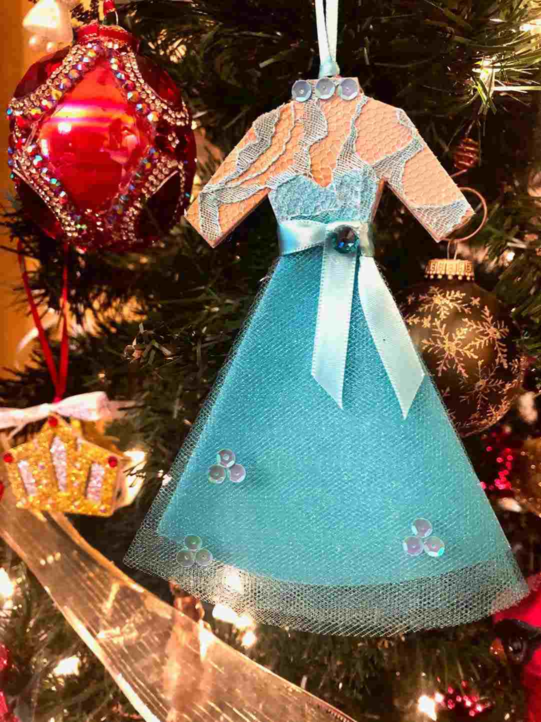 Heather French Henry Christmas Ornaments - blue dress